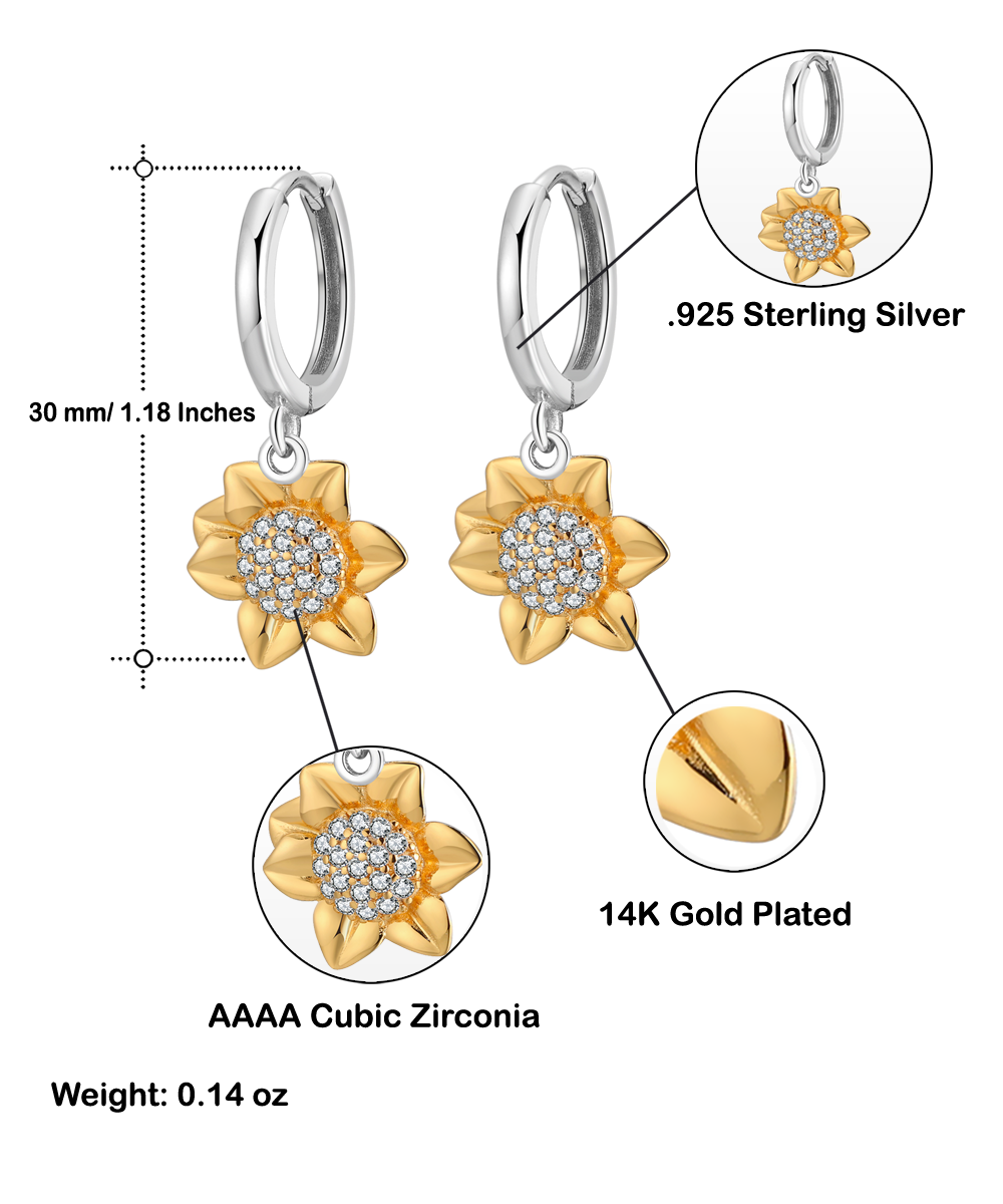 Sunflower Earrings  ,To My Badass Niece Bracelet, Niece Gift From Aunt Birthday Graduation Gift Set, from heart tinmico