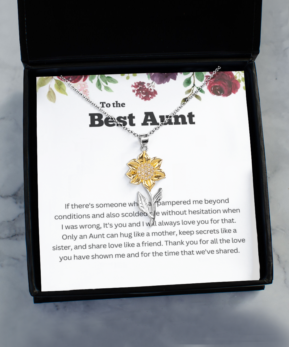 Sunflower Pendant Necklace ,Aunt bracelet, aunt gift, aunt bracelet gift, aunt birthday gift, aunt wedding gift,aunt gift from nephew,  aunt gift from niece tinmico