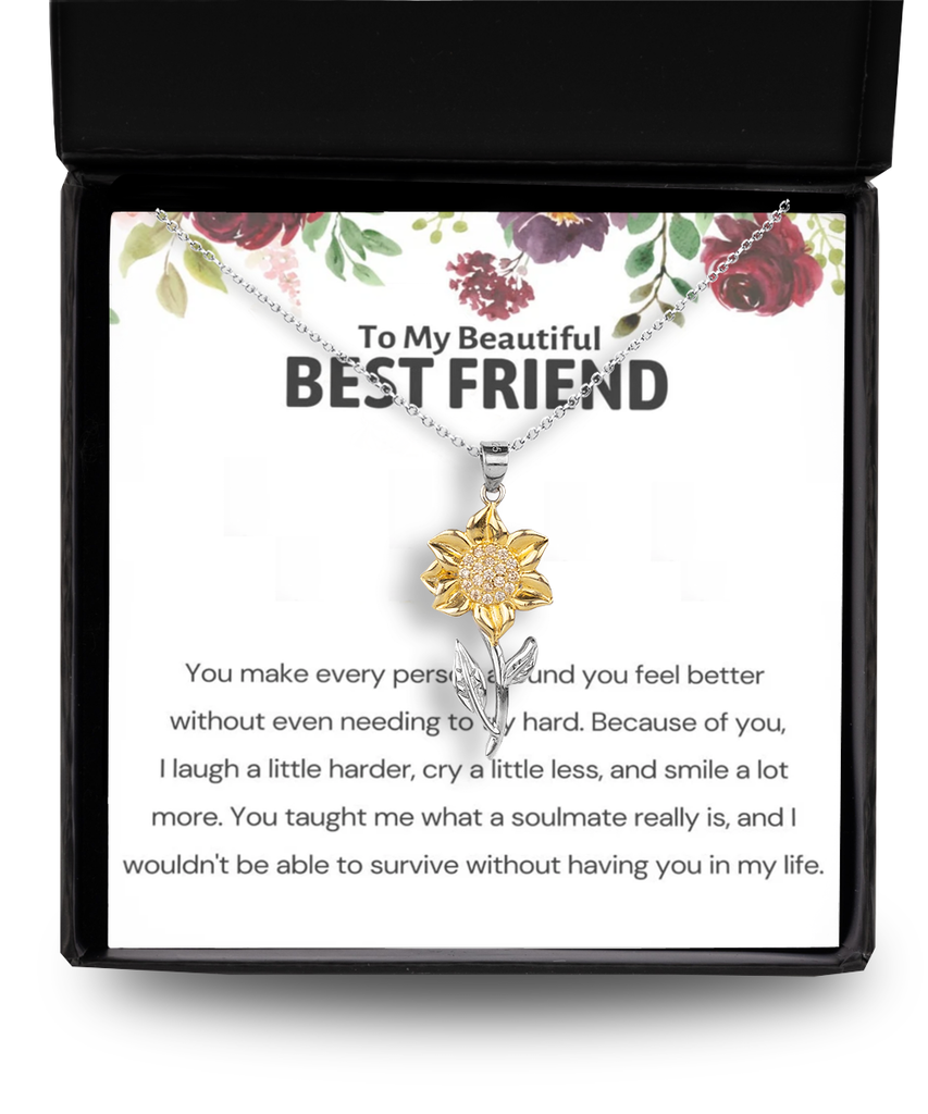 Sunflower Pendant Necklace, Best friend bracelet, best friend gift, best friend bracelet gift, gift for best friend, best friend birthday gift tinmico