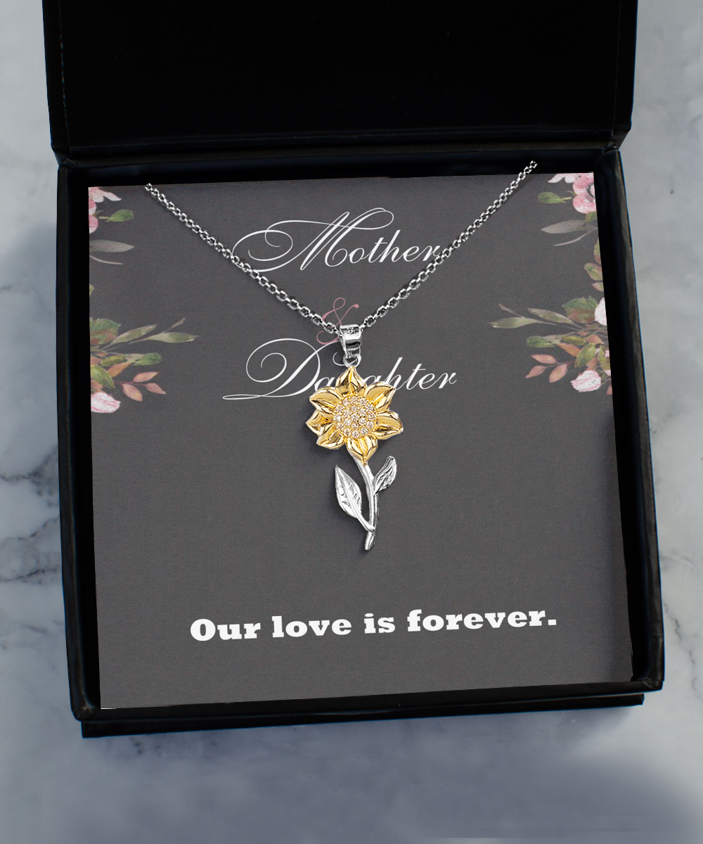 Sunflower Pendant Necklace ,Mother Daughter Necklace, Mom Necklace, Special Gift From Daughter, Mother Jewelry, Mothers Day Card, Mother Daughter Jewelry, TMC gift tinmico