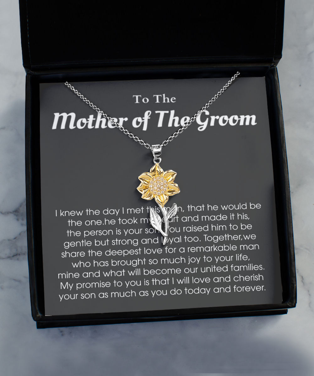 Sunflower Pendant Necklace ,Mother of The Groom Gift, Mother of The Groom Bracelet, Mother of The Groom Gift From Bride, Mother of The Groom Gift Bracelet tinmico