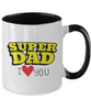 Super Dad,I Love You : Dad Coffee Mug, Father's Day Coffee Mug Cup. Dad Christmas Gift from Daughter,Two Tone Mug 11oz tinmico