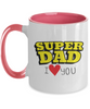 Super Dad,I Love You : Dad Coffee Mug, Father's Day Coffee Mug Cup. Dad Christmas Gift from Daughter,Two Tone Mug 11oz tinmico