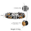 TINMICO Trendsmax Natural Map Stone Men39;s Beaded Bracelet for women Stainless Steel Bracelets Male Jewelry Tiger eye 8 9 10 inch DB33 tinmico