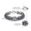 TINMICO Trendsmax Natural Map Stone Men39;s Beaded Bracelet for women Stainless Steel Bracelets Male Jewelry Tiger eye 8 9 10 inch DB33 tinmico