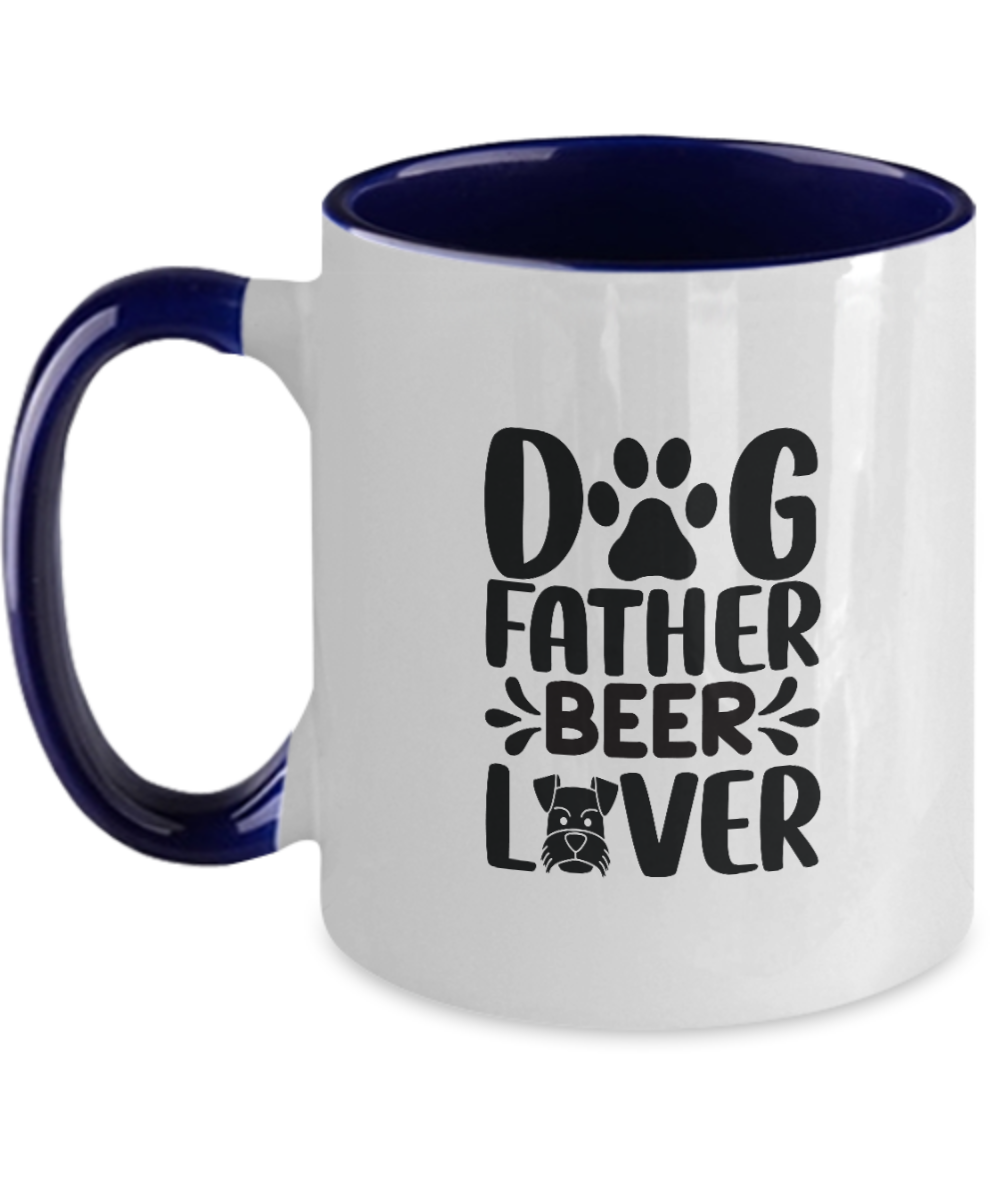 The Dogfather, Dog Dad, Daddy, Dog Lover Funny, Cute Coffee Mug Two Tone 11oz Mug tinmico