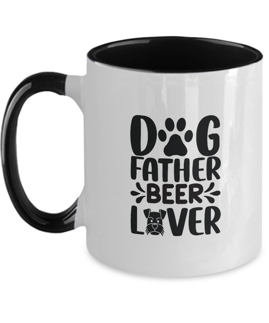 The Dogfather, Dog Dad, Daddy, Dog Lover Funny, Cute Coffee Mug Two Tone 11oz Mug tinmico