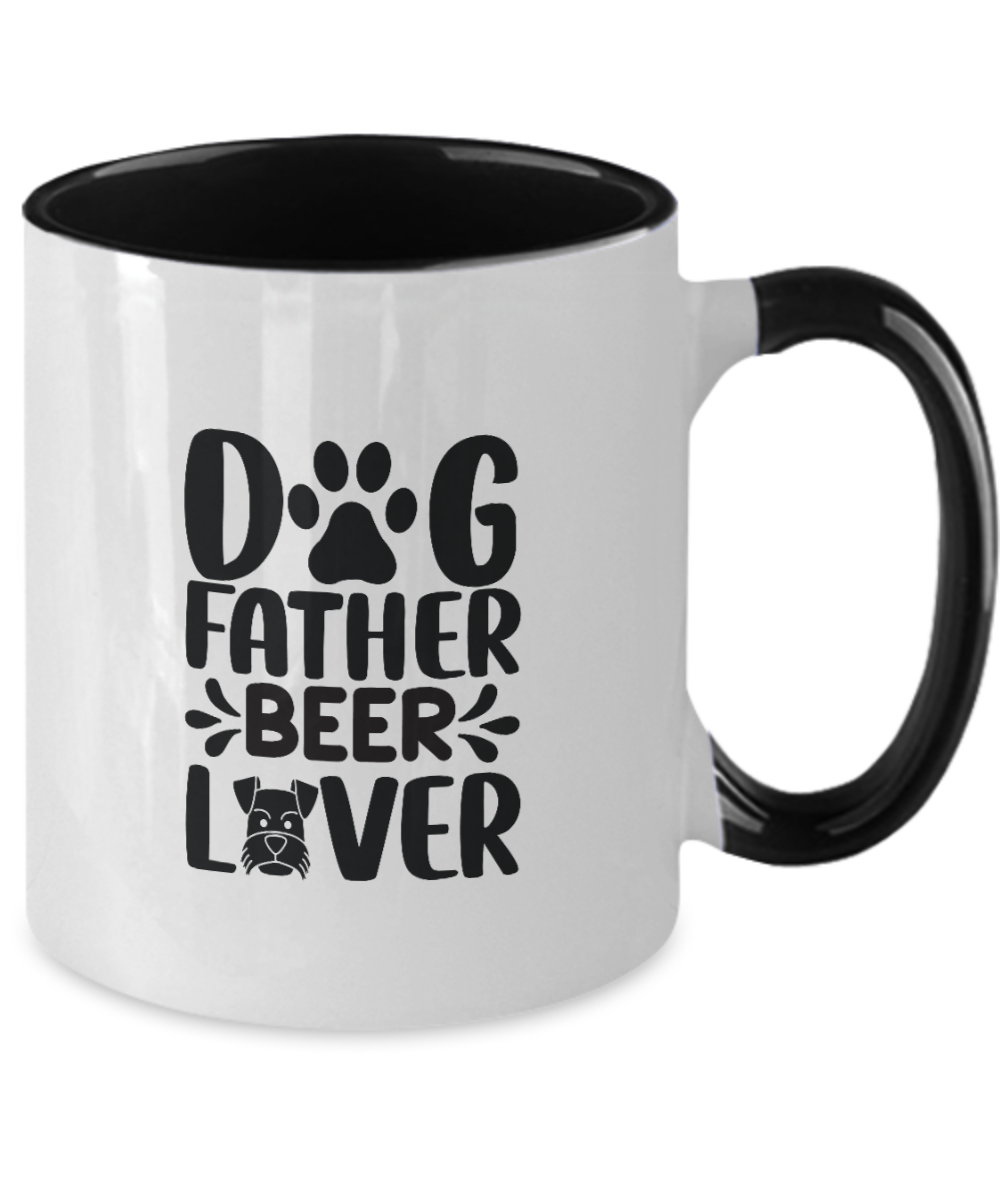 The Dogfather, Dog Dad, Daddy, Dog Lover Funny, Cute Coffee Mug Two Tone 11oz Mug tinmico