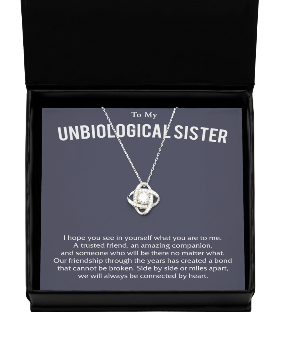 Tinmico Gift,Love Knot Silver Necklace, friendship Gift, unbiological sister gift, best friend bracelet, unbiological sister jewelry gift tinmico