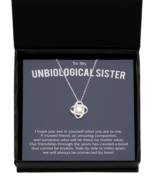 Tinmico Gift,Love Knot Silver Necklace, friendship Gift, unbiological sister gift, best friend bracelet, unbiological sister jewelry gift tinmico