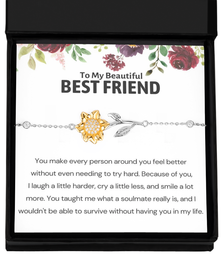 Tinmico gift,Sunflower Bracelet, Best friend bracelet, best friend gift, best friend bracelet gift, gift for best friend, best friend birthday gift tinmico