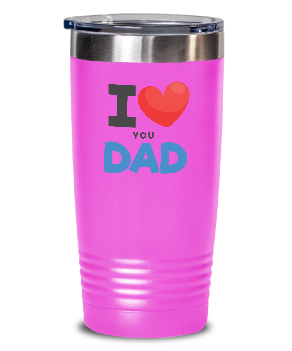 Tumber Mug,I Love Dad,I Love You,Gift For Dad, Dad Gift, Dad Coffee Mug, For Him Fathers Day Gift, Fathers Day Travel Mug, Coffee Mug, Personalized Mug,Tinmico Mug 20oz tinmico