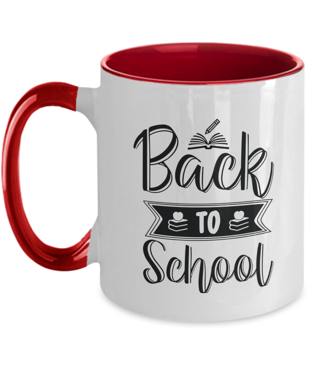 Two Tone Back to School Mug Teacher Student Gift College 11 oz Ceramic Cup tinmico