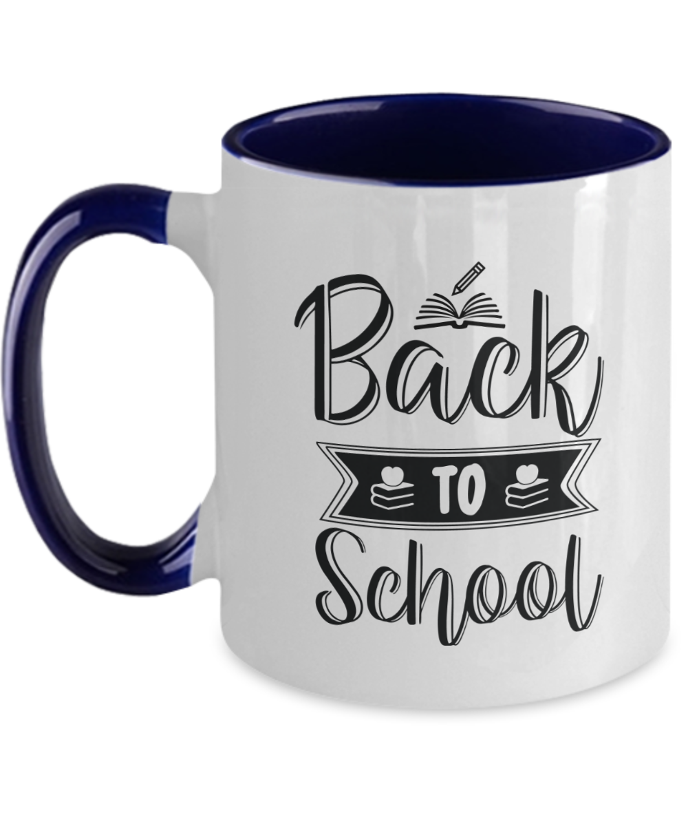 Two Tone Back to School Mug Teacher Student Gift College 11 oz Ceramic Cup tinmico