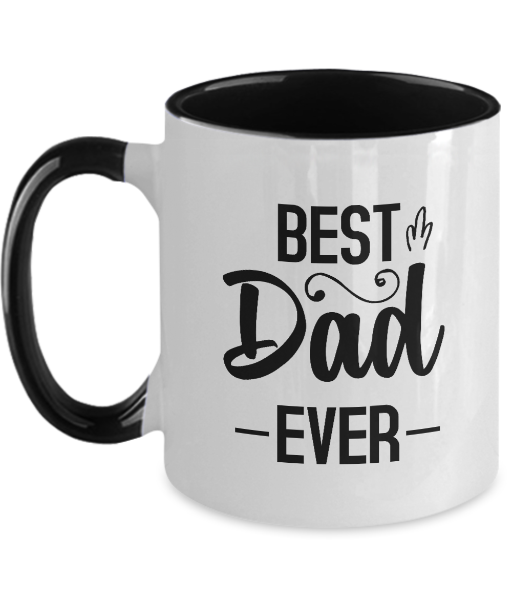 Two Tone Mug,Best Dad Ever Coffee Mug,Best Christmas Gifts for Dad, Men, Husband ,Unique Xmas Dad Gifts from Daughter, Son, Wife, Kids.Cool Birthday Present Ideas for Him tinmico