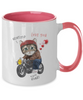 Two Tone Mug,Cat And The Motorcycle,Cat Lovers Mug, Mug Cat Sayings, Funny Cup,Mug Coffee 11oz tinmico