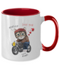 Two Tone Mug,Cat And The Motorcycle,Cat Lovers Mug, Mug Cat Sayings, Funny Cup,Mug Coffee 11oz tinmico