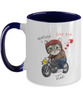 Two Tone Mug,Cat And The Motorcycle,Cat Lovers Mug, Mug Cat Sayings, Funny Cup,Mug Coffee 11oz tinmico