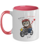 Two Tone Mug,Cat And The Motorcycle,Cat Lovers Mug, Mug Cat Sayings, Funny Cup,Mug Coffee 11oz tinmico