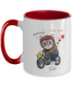 Two Tone Mug,Cat And The Motorcycle,Cat Lovers Mug, Mug Cat Sayings, Funny Cup,Mug Coffee 11oz tinmico