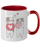 Two Tone Mug,Cat Mug Cute,HAPPY VALENTINE'S DAY Mug, Valentine's Day gifts,Christmas Surprise for Friend ,11oz tinmico