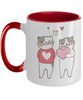 Two Tone Mug,Cat Mug Cute,HAPPY VALENTINE'S DAY Mug, Valentine's Day gifts,Christmas Surprise for Friend ,11oz tinmico