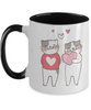 Two Tone Mug,Cat Mug Cute,HAPPY VALENTINE'S DAY Mug, Valentine's Day gifts,Christmas Surprise for Friend ,11oz tinmico