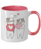 Two Tone Mug,Cat Mug Cute,HAPPY VALENTINE'S DAY Mug, Valentine's Day gifts,Christmas Surprise for Friend ,11oz tinmico