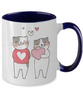 Two Tone Mug,Cat Mug Cute,HAPPY VALENTINE'S DAY Mug, Valentine's Day gifts,Christmas Surprise for Friend ,11oz tinmico