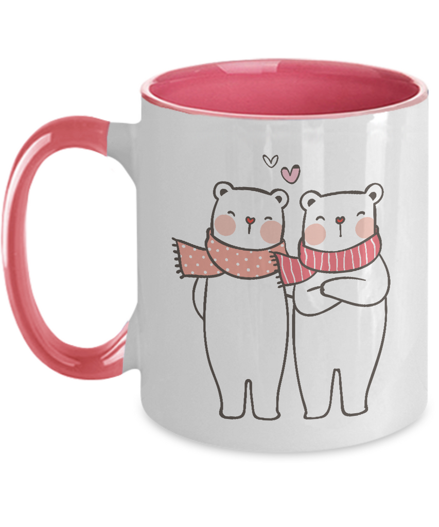 Two Tone Mug,Cute Mugs Bear Coffee Cup ,Funny Valentine's Day Birthday Gifts for You , 11 oz tinmico