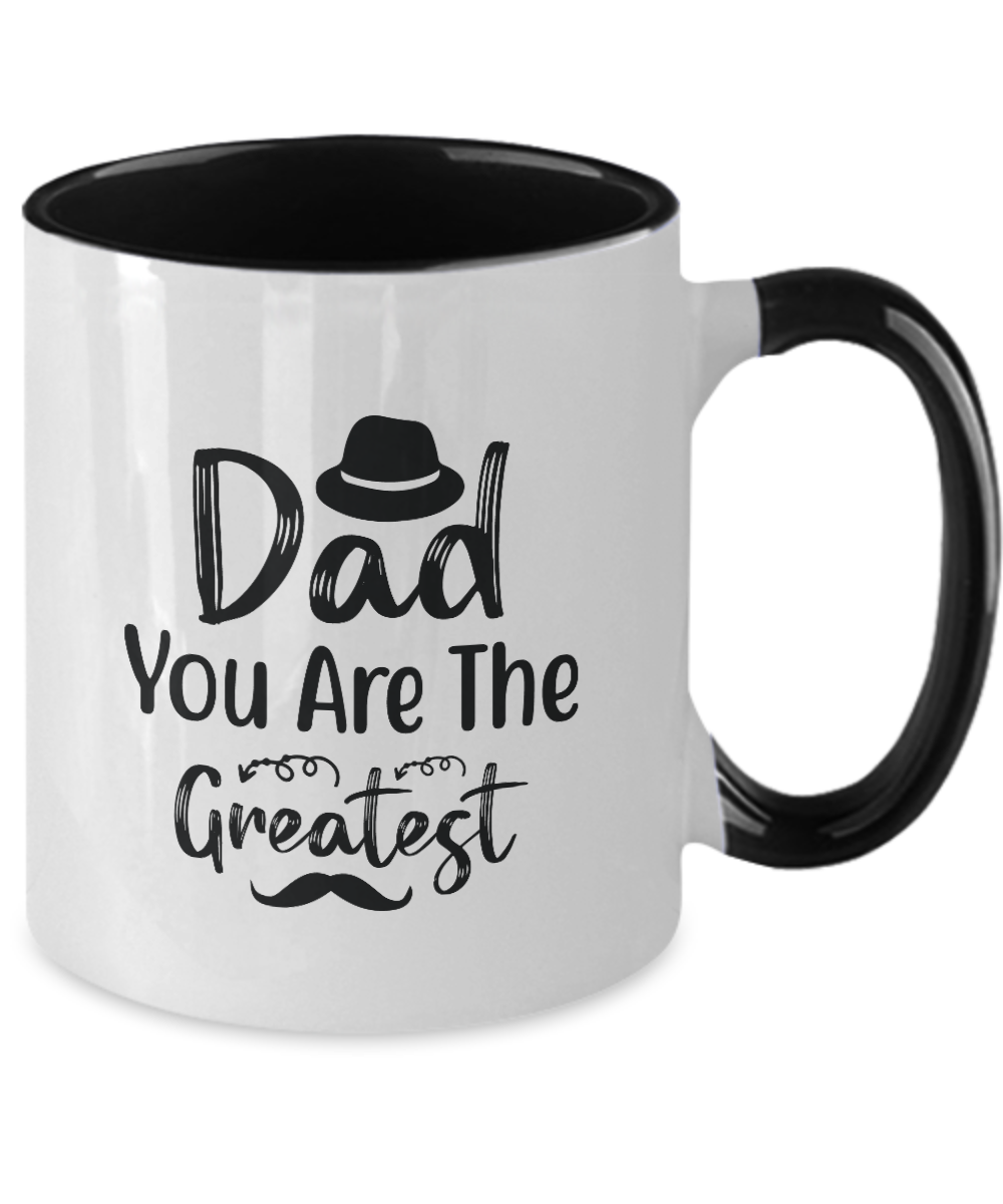 Two Tone Mug,Dad You Are The Greatest ,Coffee Mug,Best Christmas Gifts for Dad, Men,Unique Xmas Gag Dad Gifts from Daughter, Son, Kids,Fun Novelty Cup,11 oz tinmico