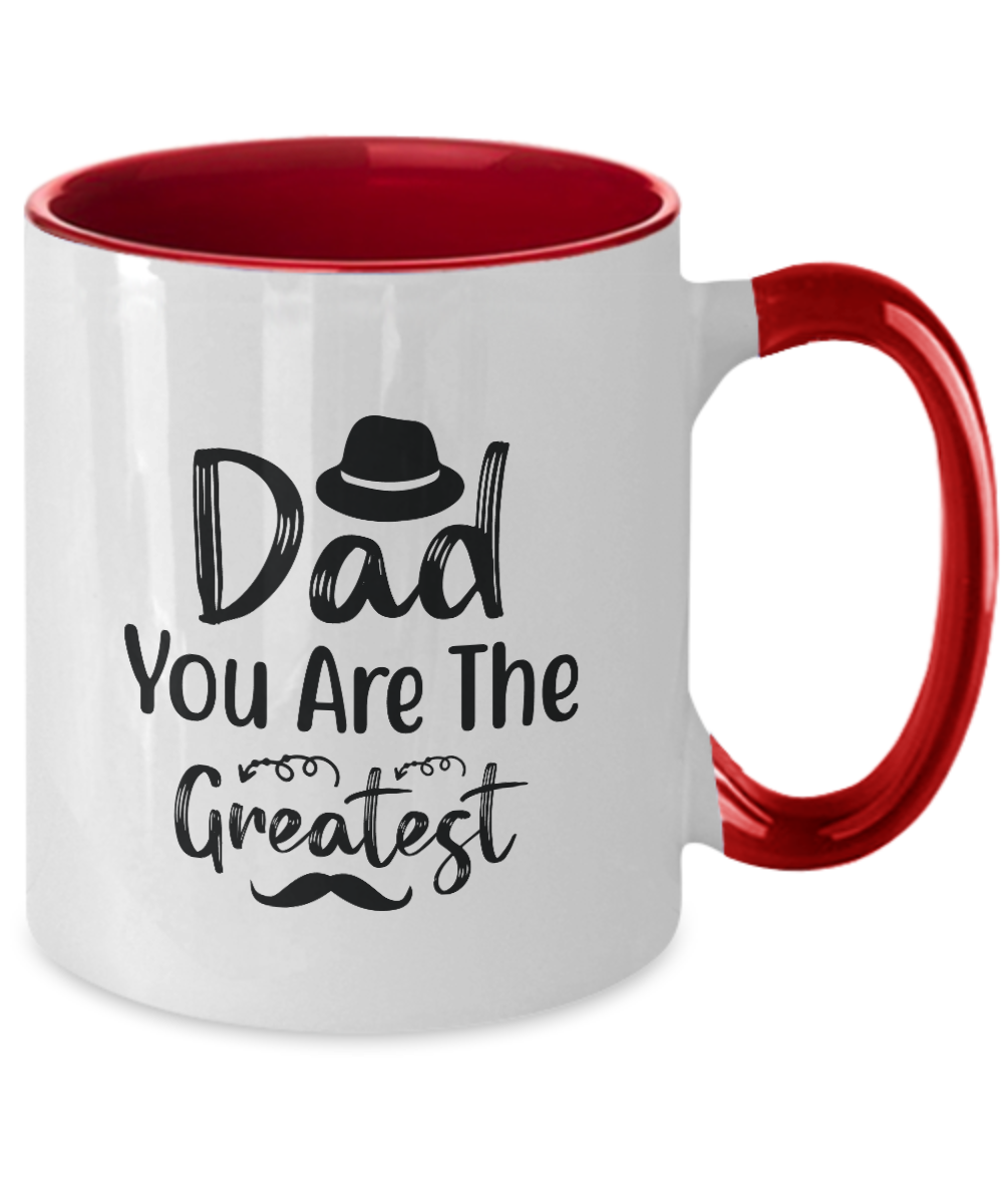 Two Tone Mug,Dad You Are The Greatest ,Coffee Mug,Best Christmas Gifts for Dad, Men,Unique Xmas Gag Dad Gifts from Daughter, Son, Kids,Fun Novelty Cup,11 oz tinmico