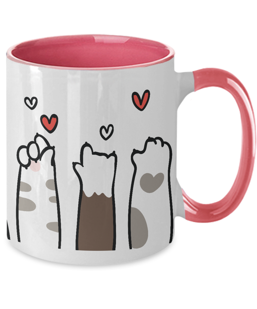 Two Tone Mug,Valentine's Day Cats Mug Coffee, Funny Mug,Cat Mug,Ceramic Coffee Mug,Cat Lover Gifts For Women,Funny Cat Gift,11 oz tinmico