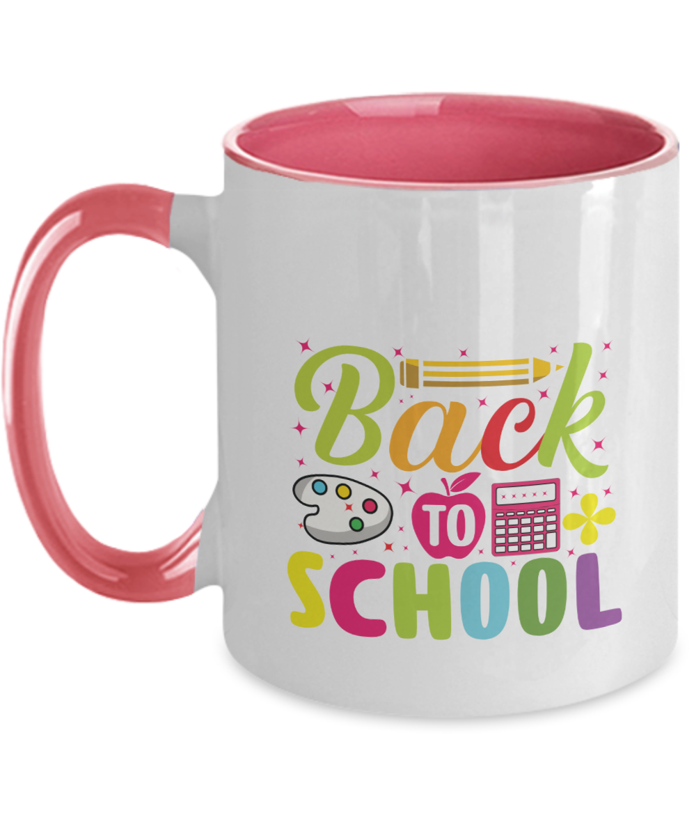 Two Tone to School Mug Teacher Student Gift College 11 oz Ceramic Cup tinmico