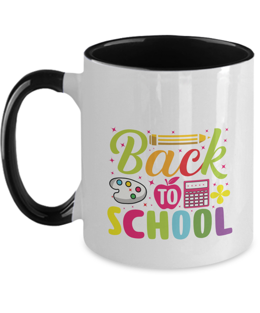 Two Tone to School Mug Teacher Student Gift College 11 oz Ceramic Cup tinmico