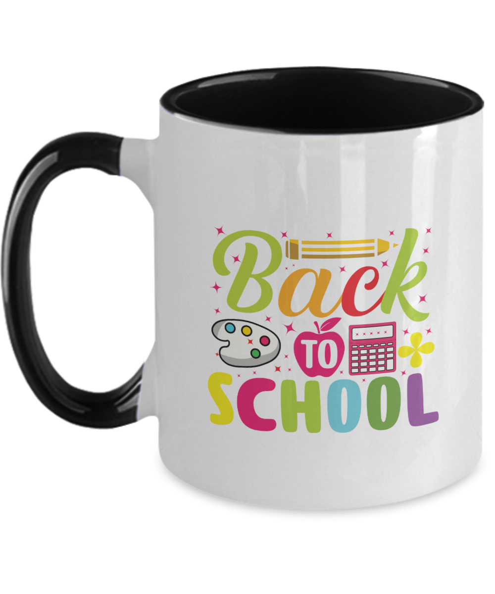 Two tone Back to School Mug Teacher Student Gift College 11 oz Ceramic Cup tinmico