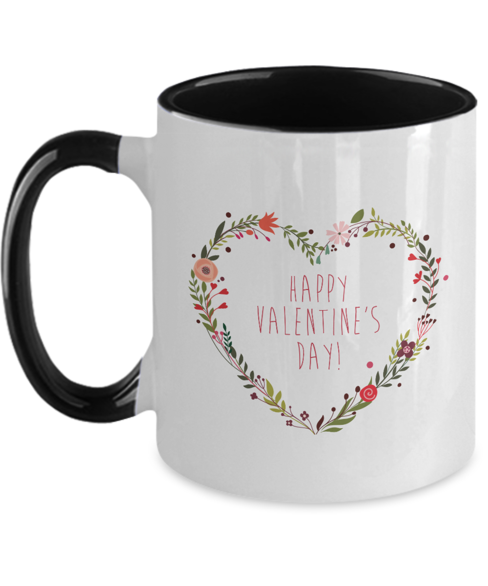 Valentine's Day Funny Personalised Names Mug Husband Boyfriend Partner Birthday, two tone 11 oz mug tinmico