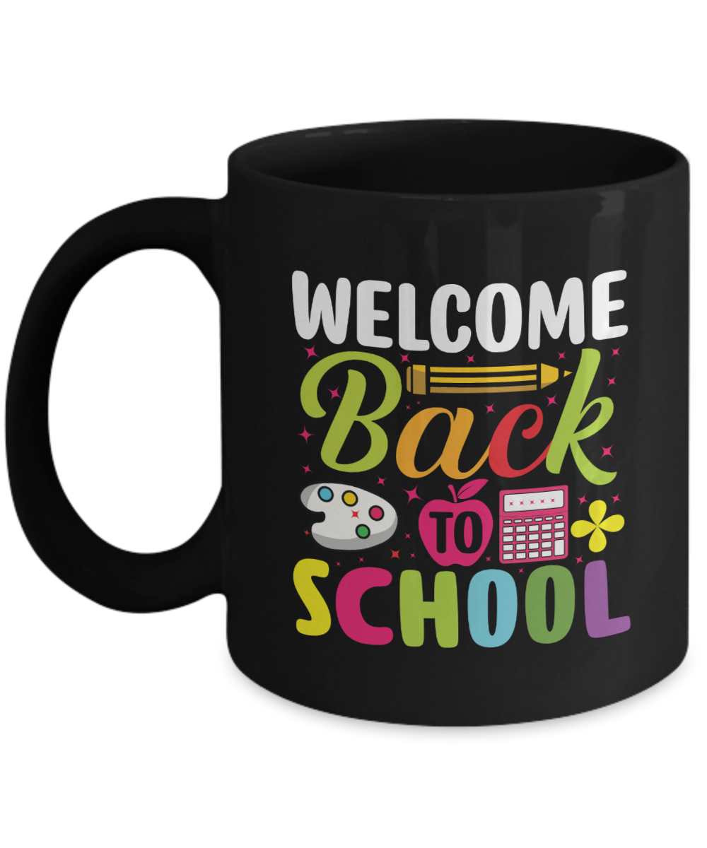 White Black Back to School Mug Teacher Student Gift College 11 oz Ceramic Cup,Tinmico gift tinmico