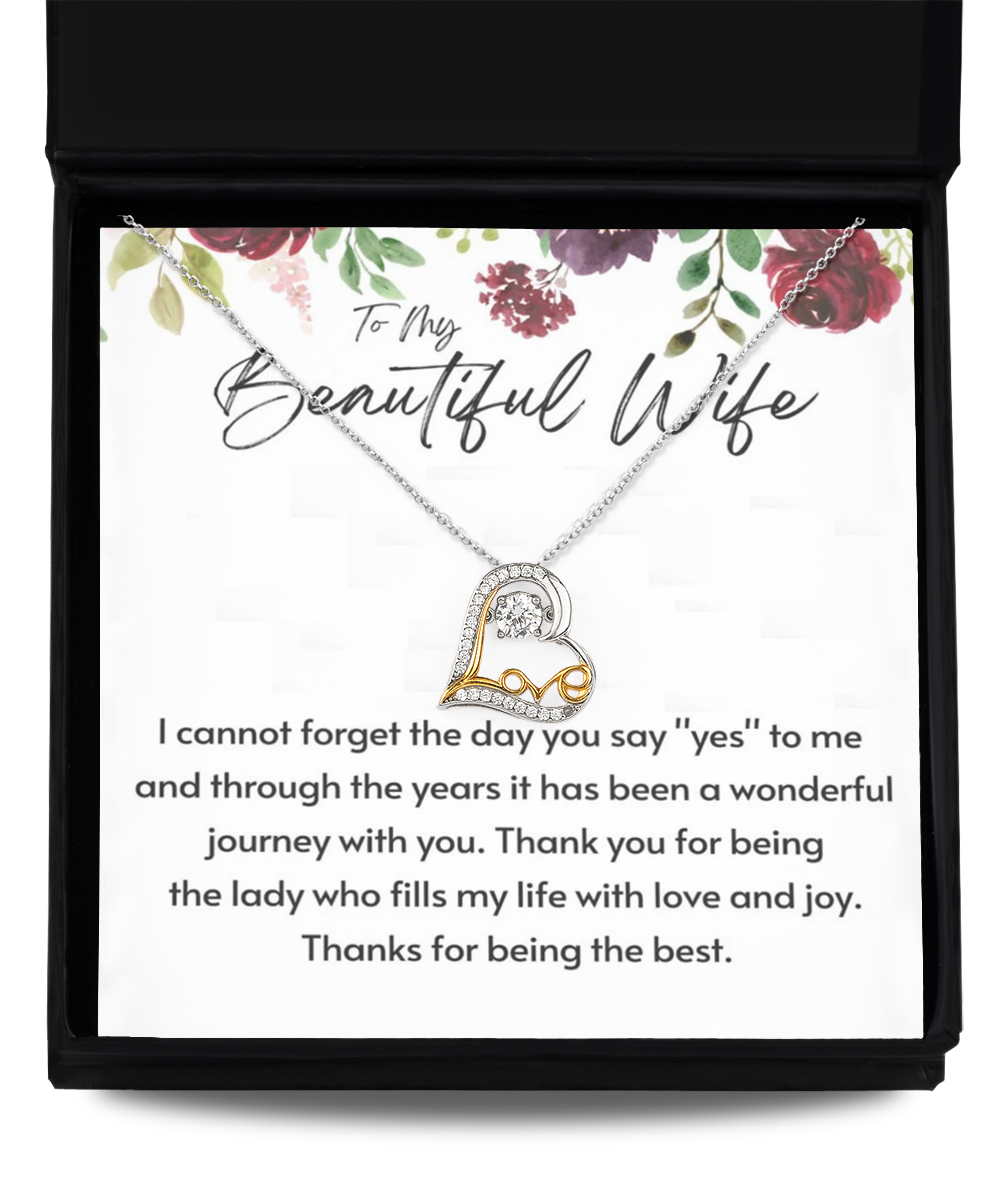 Wife's Love Dancing Necklace  ,Thanks gift to My Wife, Birthday gift to Wife, Anniversary gift to Wife, Wife Necklace gift, to my Wife, TMC Gift tinmico