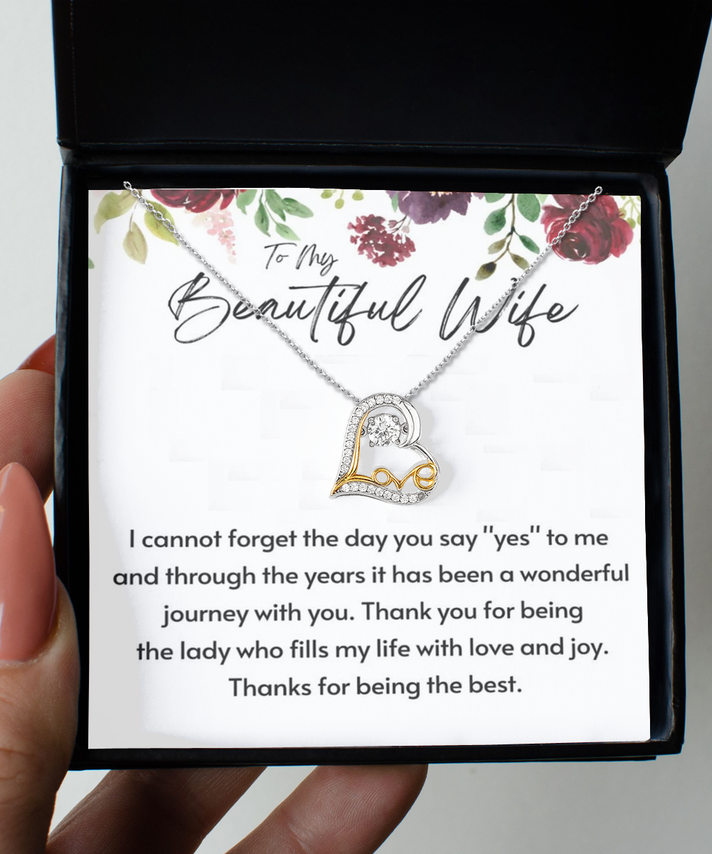 Wife's Love Dancing Necklace  ,Thanks gift to My Wife, Birthday gift to Wife, Anniversary gift to Wife, Wife Necklace gift, to my Wife, TMC Gift tinmico