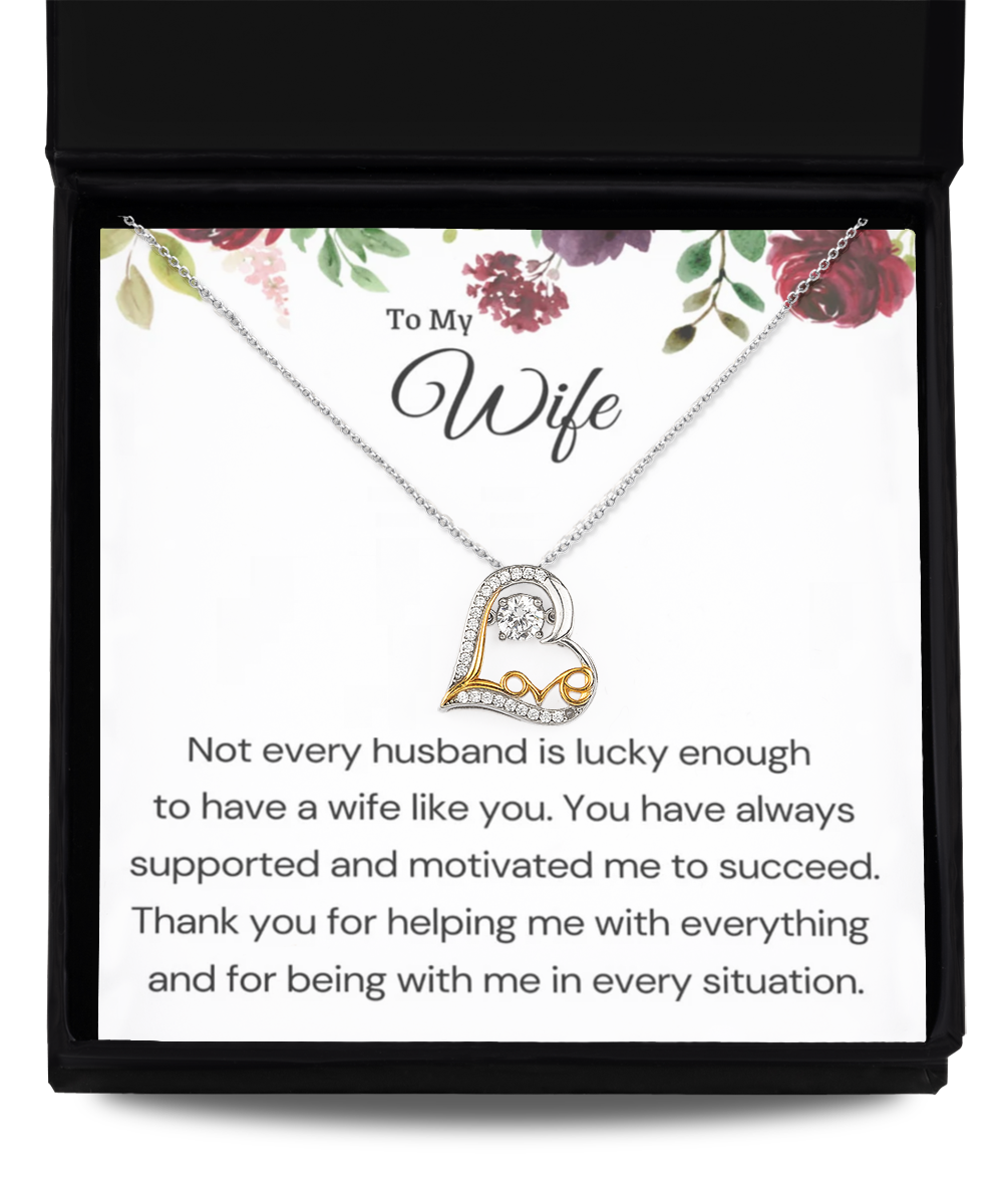 Wife's Love Dancing Necklace  , Wife gift, Thanks gift to Wife, Birthday gift to Wife, Anniversary gift to Wife, Wife Necklace gift, to my Wife Necklace, TMC gift tinmico