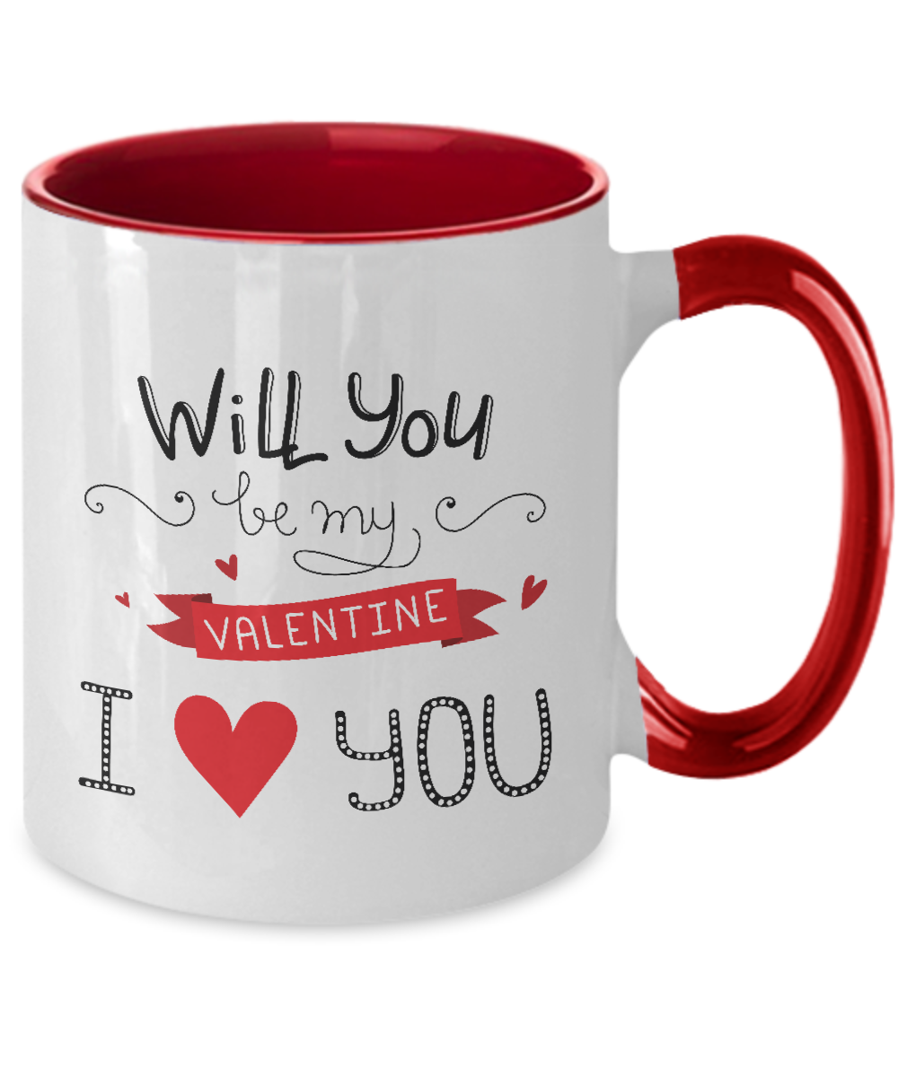 You Will Forever be My Valentine 11oz Coffee Mug,Two Tone Mug,Great for Valentine's Day, Wife, Husband, Girlfriend, Boyfriend tinmico