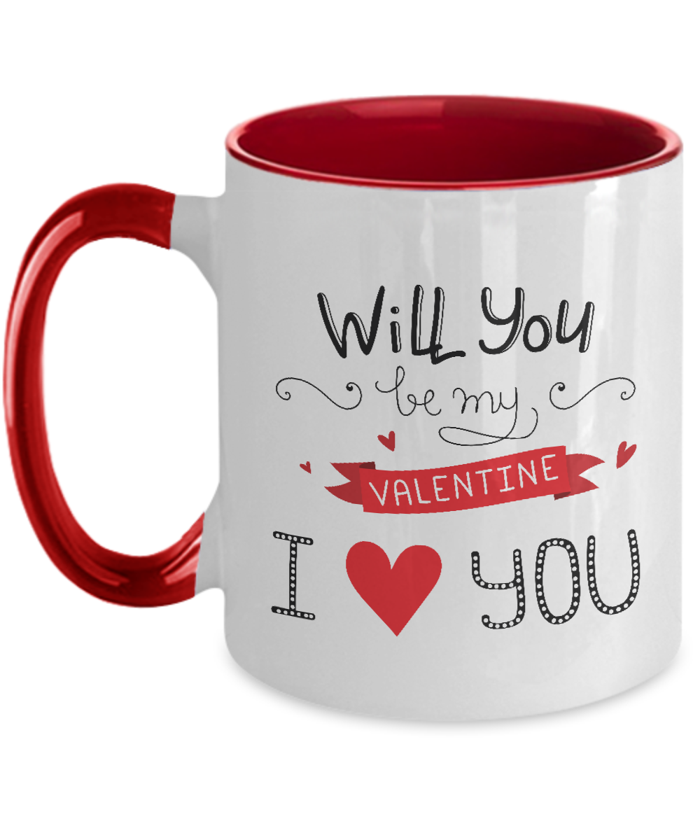 You Will Forever be My Valentine 11oz Coffee Mug,Two Tone Mug,Great for Valentine's Day, Wife, Husband, Girlfriend, Boyfriend tinmico