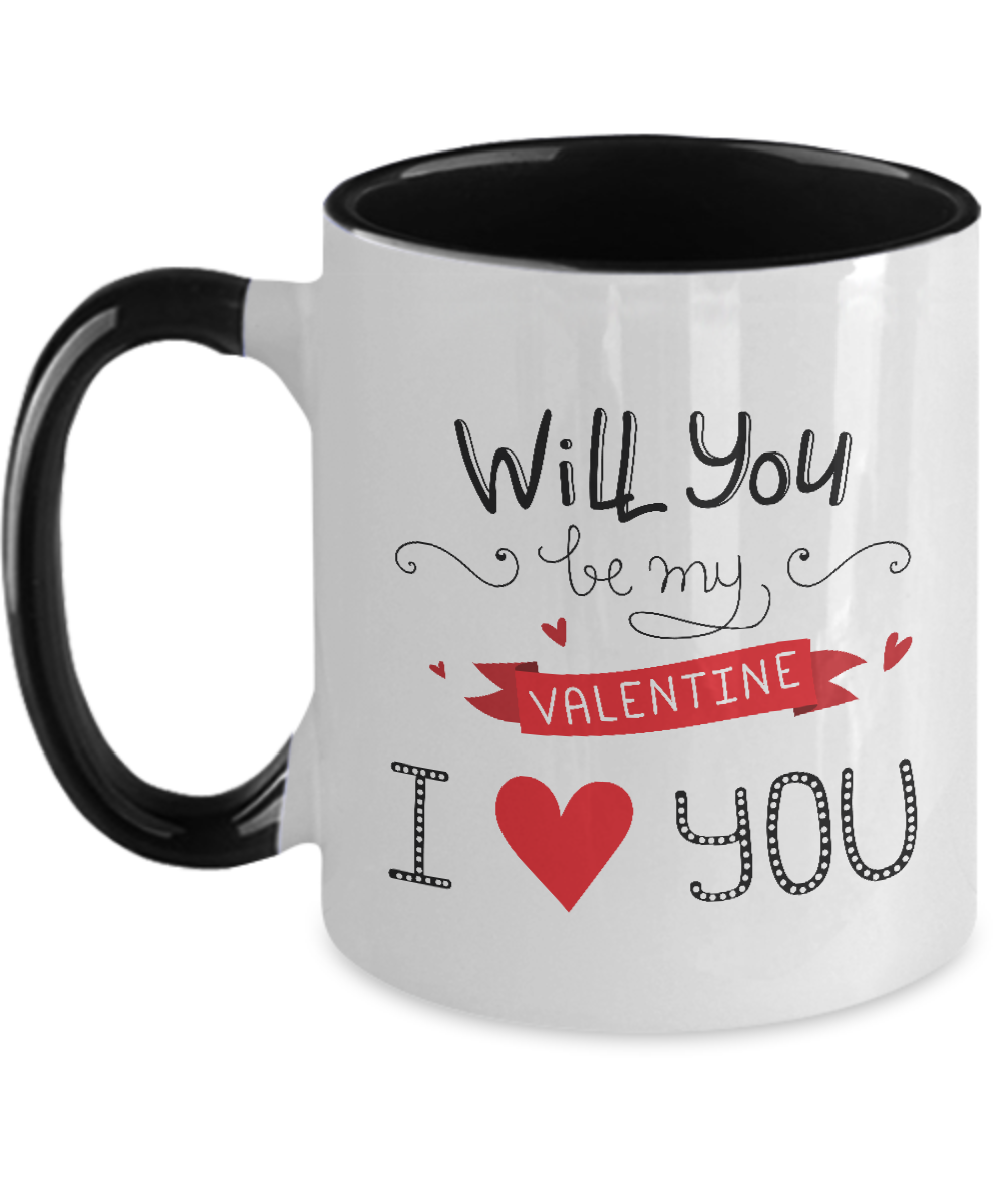 You Will Forever be My Valentine 11oz Coffee Mug,Two Tone Mug,Great for Valentine's Day, Wife, Husband, Girlfriend, Boyfriend tinmico