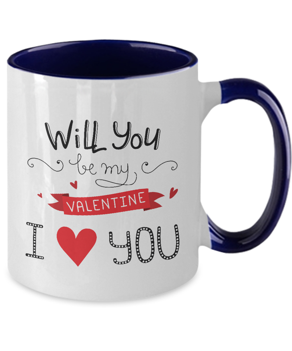 You Will Forever be My Valentine 11oz Coffee Mug,Two Tone Mug,Great for Valentine's Day, Wife, Husband, Girlfriend, Boyfriend tinmico