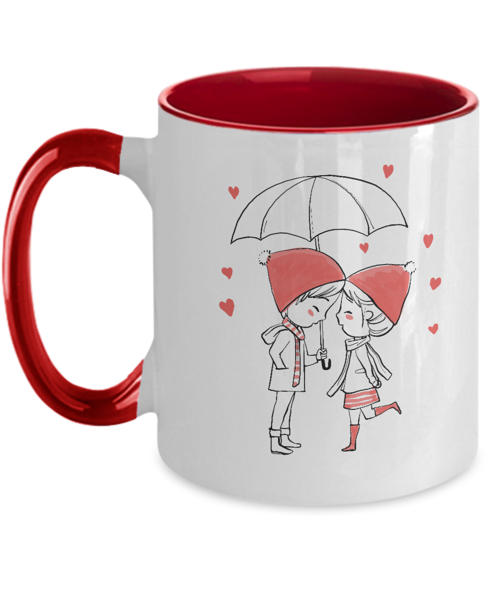 cute couple love valentines day two tone 11oz mug tinmico