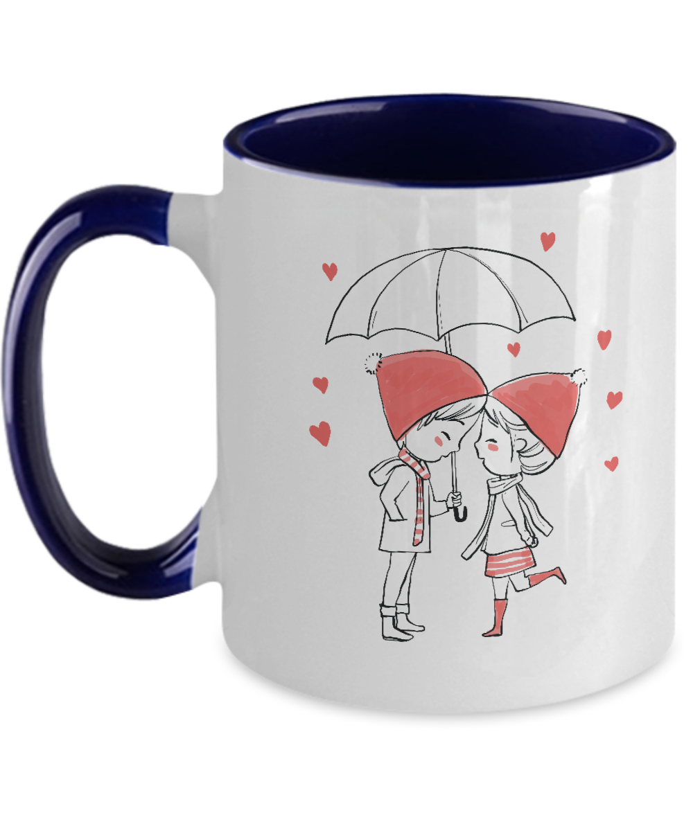 cute couple love valentines day two tone 11oz mug tinmico