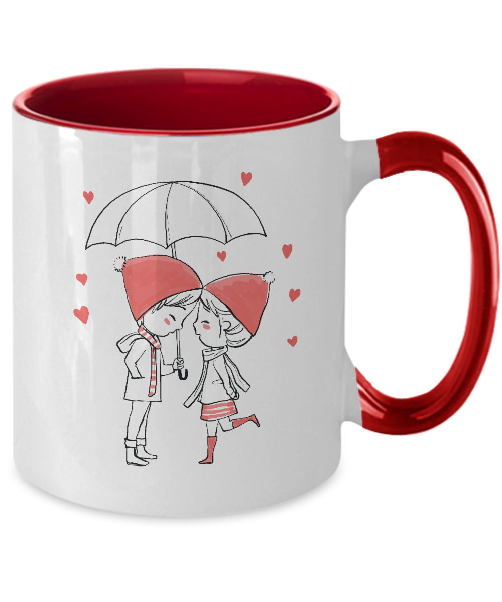 cute couple love valentines day two tone 11oz mug tinmico