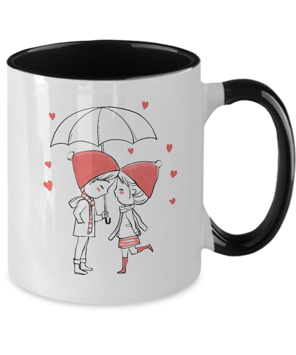 cute couple love valentines day two tone 11oz mug tinmico