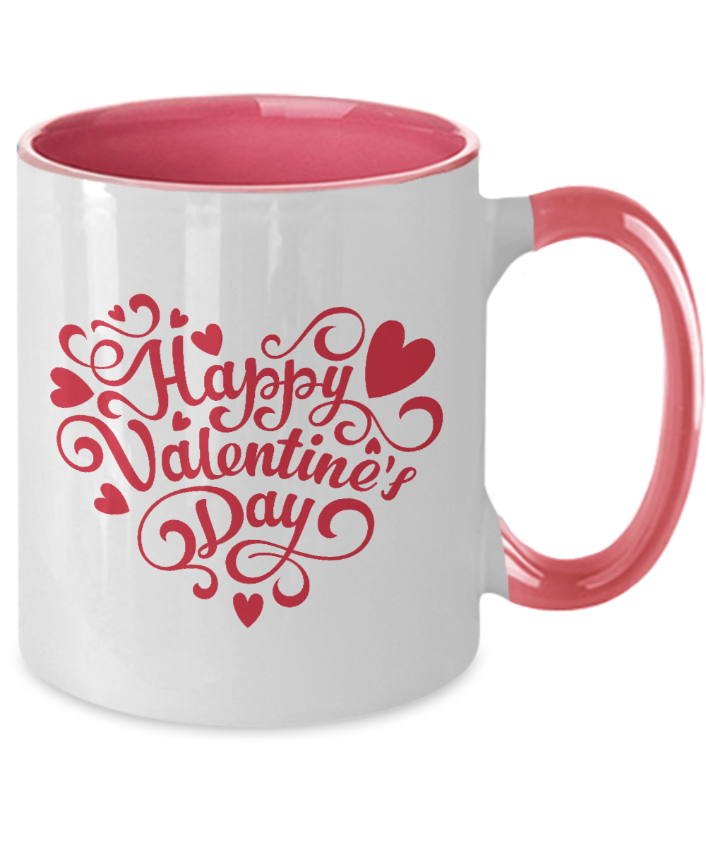 happy valentines day mug 11oz pink mug tinmico